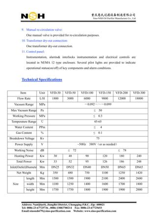 fvfd|vfd specification sheet.